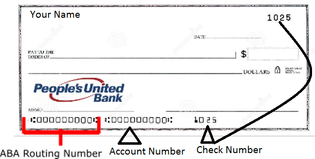 People's United Bank Routing Number on Check