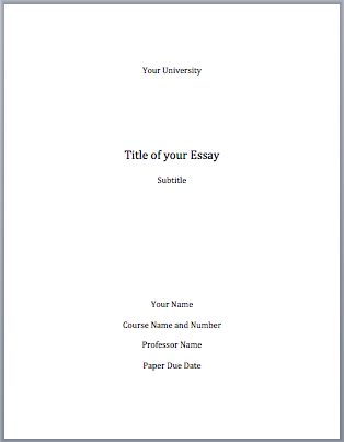 mla essay cover page format