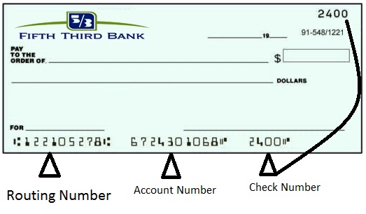 Fifth Third Bank Routing Number on Check