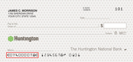 Huntington National Bank Routing Number